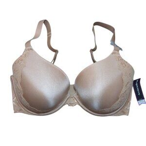Ambrielle Women’s Plunge Bra 38DDD Beige Lace Underwire Molded Cups NWT.